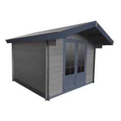 Abri De Jardin En Bois Composite 28mm Gris Foncé 9m² Double Porte Alu Et Double Vitrage - Woodlife Garden -Jardin Fournitures Rabais abri de jardin en bois composite 28mm gris fonce 9m double porte alu et double vitrage woodlife 2