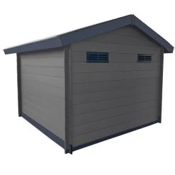 Abri De Jardin En Bois Composite 28mm Gris Foncé 9m² Double Porte Alu Et Double Vitrage - Woodlife Garden -Jardin Fournitures Rabais abri de jardin en bois composite 28mm gris fonce 9m double porte alu et double vitrage woodlife 3