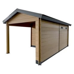 Abri De Jardin En Bois Composite Bois Vieilli 9m² + 9m² Terrasse - Woodlife Garden -Jardin Fournitures Rabais abri de jardin en bois composite bois vieilli 9m 9m terrasse woodlife 4