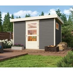 Abri De Jardin En Bois Gris Terre 6,55m² Freiburg 4 - Karibu