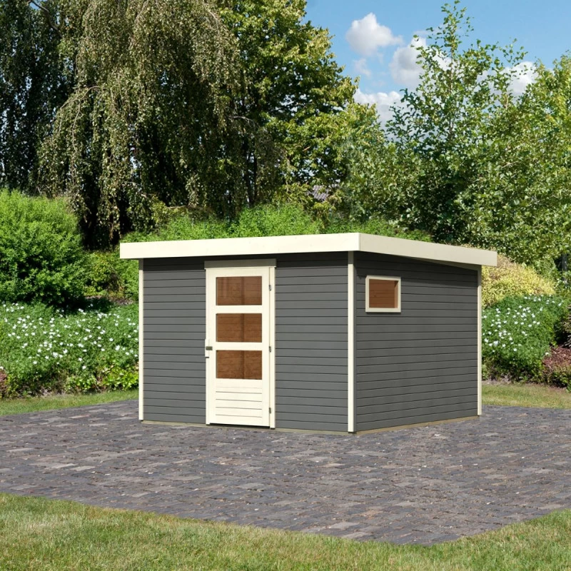 Abri De Jardin En Bois Gris Terre 9,24m² Freiburg 6 - Karibu 2 Abri De Jardin En Bois Gris Terre 9,24m² Freiburg 6 - Karibu – Image 2