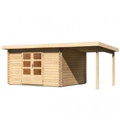 Abri De Jardin En Bois Massif 10,60m² Bastrup 7 Avec Appentis 200cm – Karibu -Jardin Fournitures Rabais abri de jardin en bois massif 1060m bastrup 7 avec appentis 200cm woodfeeling 2
