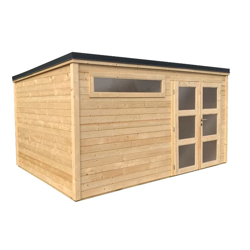 Abri De Jardin En Bois Massif 10,9m² SHELTY MODERN – Madriers 28mm – Toiture En Acier – Forest Style 2 Abri De Jardin En Bois Massif 10,9m² SHELTY MODERN – Madriers 28mm – Toiture En Acier – Forest Style – Image 2