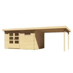 Abri De Jardin En Bois Massif 11,49m² Bastrup 8 Avec Appentis 300cm – Karibu -Jardin Fournitures Rabais abri de jardin en bois massif 1149m bastrup 8 avec appentis 300cm woodfeeling 3