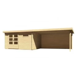 Abri De Jardin En Bois Massif 11,49m² Bastrup 8 Avec Appentis 400cm Et Paroi Arrière – Karibu -Jardin Fournitures Rabais abri de jardin en bois massif 1149m bastrup 8 avec appentis 400cm et paroi arriere woodfeeling 2