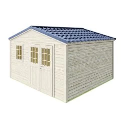 Abri De Jardin En Bois Massif 16m² SHELTY + – Madriers 28mm – Toiture En Acier – Forest Style