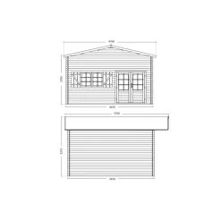 Abri De Jardin En Bois Massif 44mm - 19,2m² Jasmin + Mezzanine 8,68m² – Forest Style -Jardin Fournitures Rabais abri de jardin en bois massif 192m jasmin mezzanine 868m forest style 2