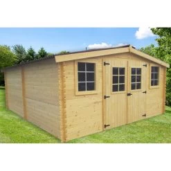 Abri De Jardin En Bois Massif 20m² – Madriers 28mm - Habrita