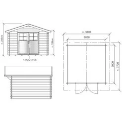 Abri De Jardin En Bois Massif 28mm Hilla 9m² + Plancher - Luoman -Jardin Fournitures Rabais abri de jardin en bois massif 28mm hilla 9m plancher luoman 3