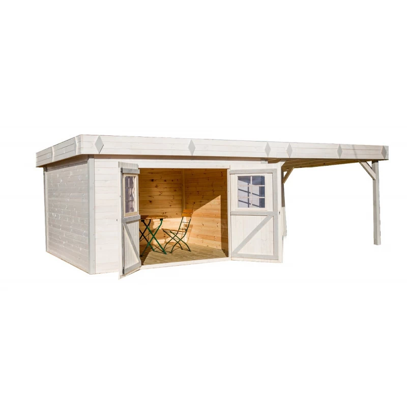 Abri De Jardin En Bois Massif 29,04m² Avec Terrasse – Madriers 28mm – Toiture En Bac Acier – Habrita 1 Abri De Jardin En Bois Massif 29,04m² Avec Terrasse – Madriers 28mm – Toiture En Bac Acier – Habrita