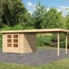 Abri De Jardin En Bois Massif 5,95m² Askola 3,5 Avec Appentis 280cm – Karibu