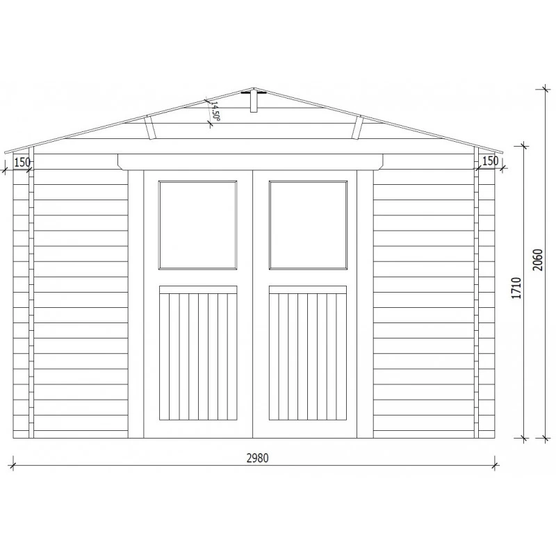 Abri De Jardin En Bois Massif 6m² PRIMO - Madriers 28mm Gardy Shelter 3 Abri De Jardin En Bois Massif 6m² PRIMO - Madriers 28mm Gardy Shelter – Image 3