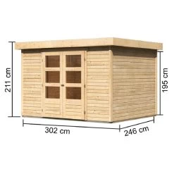 Abri De Jardin En Bois Massif 7,43m² Askola 5 – Karibu -Jardin Fournitures Rabais abri de jardin en bois massif 743m askola 5 woodfeeling 2