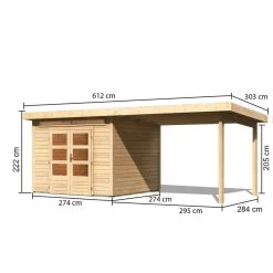 Abri De Jardin En Bois Massif 7,50m² Kandern 6 Avec Appentis 320cm – Karibu 8 Abri De Jardin En Bois Massif 7,50m² Kandern 6 Avec Appentis 320cm – Karibu -Jardin Fournitures Rabais abri de jardin en bois massif 750m kandern 6 avec appentis 320cm woodfeeling 2