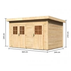 Abri De Jardin En Bois Massif 8,88m² Avec Cloison Intérieure Tintrup – Karibu -Jardin Fournitures Rabais abri de jardin en bois massif 888m avec cloison interieure tintrup woodfeeling 2