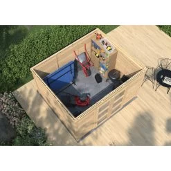 Abri De Jardin En Bois Massif 8,9m² SHELTY MODERN – Madriers 28mm – Toiture En Acier – Forest Style -Jardin Fournitures Rabais abri de jardin en bois massif 89m shelty modern madriers 28mm toiture en acier forest style 3