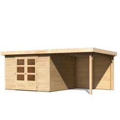 Abri De Jardin En Bois Massif 9,24m² Askola 6 Avec Appentis 240cm Et Paroi Arrière – Karibu -Jardin Fournitures Rabais abri de jardin en bois massif 924m askola 6 avec appentis 240cm et paroi arriere woodfeeling 2