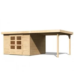 Abri De Jardin En Bois Massif 9,24m² Askola 6 Avec Appentis 280cm – Karibu -Jardin Fournitures Rabais abri de jardin en bois massif 924m askola 6 avec appentis 280cm woodfeeling 2