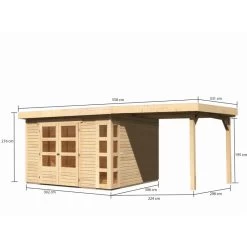 Abri De Jardin En Bois Massif 9,24m² Kerko 6 Avec Appentis 240cm – Karibu 8 Abri De Jardin En Bois Massif 9,24m² Kerko 6 Avec Appentis 240cm – Karibu -Jardin Fournitures Rabais abri de jardin en bois massif 924m kerko 6 avec appentis 240cm woodfeeling 1