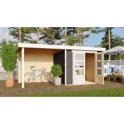 Abri De Jardin En Bois Massif Gris Terre 5,25m² Askola 3 Avec Appentis 240cm Et Paroi Arrière - Karibu 7 Abri De Jardin En Bois Massif Gris Terre 5,25m² Askola 3 Avec Appentis 240cm Et Paroi Arrière - Karibu -Jardin Fournitures Rabais abri de jardin en bois massif gris terre 525m askola 3 avec appentis 240cm et paroi arriere woodfeeling 1
