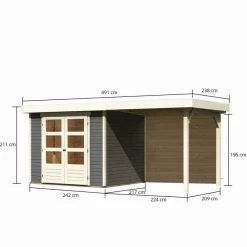 Abri De Jardin En Bois Massif Gris Terre 5,25m² Askola 3 Avec Appentis 240cm Et Paroi Arrière - Karibu 8 Abri De Jardin En Bois Massif Gris Terre 5,25m² Askola 3 Avec Appentis 240cm Et Paroi Arrière - Karibu -Jardin Fournitures Rabais abri de jardin en bois massif gris terre 525m askola 3 avec appentis 240cm et paroi arriere woodfeeling 2