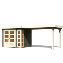 Abri De Jardin En Bois Massif Gris Terre 5,25m² Kerko 3 Avec Appentis 280cm – Karibu 8 Abri De Jardin En Bois Massif Gris Terre 5,25m² Kerko 3 Avec Appentis 280cm – Karibu -Jardin Fournitures Rabais abri de jardin en bois massif gris terre 525m kerko 3 avec appentis 280cm woodfeeling 2