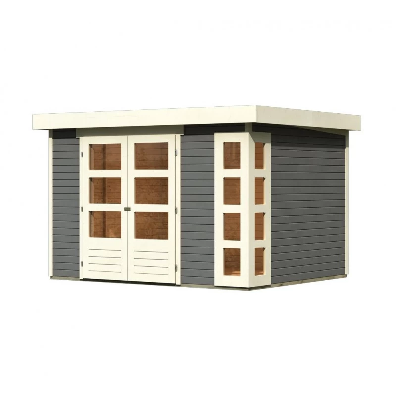 Abri De Jardin En Bois Massif Gris Terre 7,43m² Kerko 5 – Karibu 3 Abri De Jardin En Bois Massif Gris Terre 7,43m² Kerko 5 – Karibu – Image 3