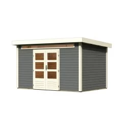 Abri De Jardin En Bois Massif Gris Terre 8,88m² Kandern 7 – Karibu -Jardin Fournitures Rabais abri de jardin en bois massif gris terre 888m kandern 7 woodfeeling 2