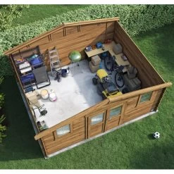 Abri De Jardin En Bois Traité Autoclave 17,6m² - Madriers 28mm - Nicia - Forest Style -Jardin Fournitures Rabais abri de jardin en bois traite autoclave 176m madriers 28mm nicia 2