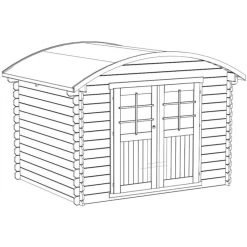 Abri De Jardin En Bois Traité Autoclave 28mm 7,09m² Toit Berceau SOLID -Jardin Fournitures Rabais abri de jardin en bois traite autoclave 28mm 709m toit berceau solid 4