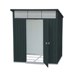 Abri De Jardin En Métal Anthracite 3,92m² + Kit D'ancrage + Kit De Fondation DURAMAX -Jardin Fournitures Rabais abri de jardin en metal anthracite 392m duramax kit d ancrage kit de fondation 3