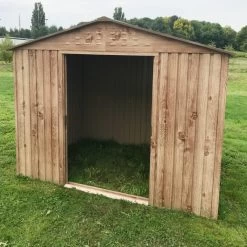 Abri De Jardin En Métal Imitation Bois 4,78m² - DURAMAX -Jardin Fournitures Rabais abri de jardin en metal imitation bois 475m duramax 1 3