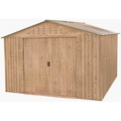 Abri De Jardin En Métal Imitation Bois 7,80m² - DURAMAX + Kit D'ancrage