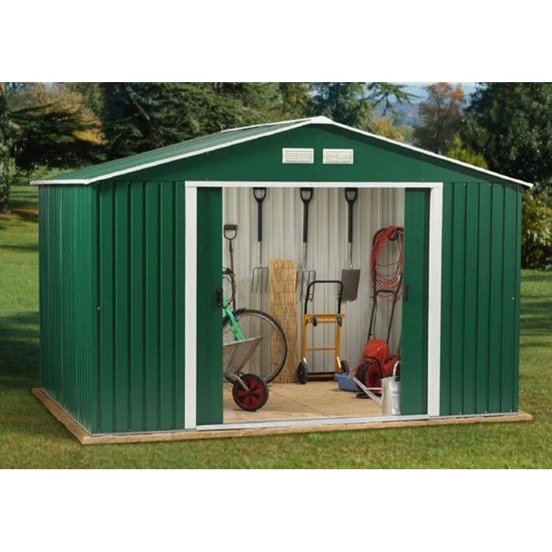 Abri De Jardin En Métal Vert Pin 7,81m² - DURAMAX + Kit D'ancrage 2 Abri De Jardin En Métal Vert Pin 7,81m² - DURAMAX + Kit D'ancrage – Image 2