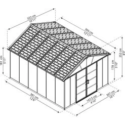Abri De Jardin En Polycarbonate 11,7m² Sans Plancher YUKON - Palram - Canopia -Jardin Fournitures Rabais abri de jardin en polycarbonate 117m sans plancher yukon palram 2
