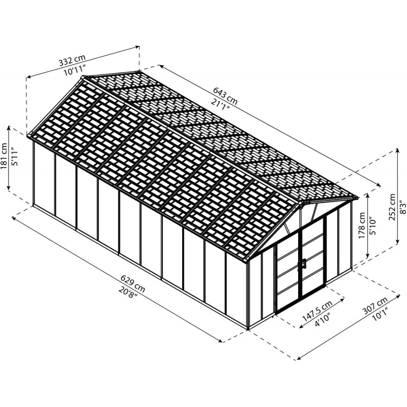 Abri De Jardin En Polycarbonate 21,3m² Sans Plancher YUKON - Palram - Canopia 3 Abri De Jardin En Polycarbonate 21,3m² Sans Plancher YUKON - Palram - Canopia – Image 3