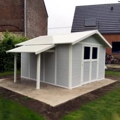 Abri De Jardin En PVC 11,2m² DECO Gris Clair Et Blanc Grosfillex + Kit Ancrage Offert -Jardin Fournitures Rabais abri de jardin en pvc 112m deco gris clair et blanc grosfillex 2