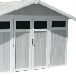 Abri De Jardin En PVC 11,2m² UTILITY Blanc Et Gris Bleu Grosfillex + Kit Ancrage Offert -Jardin Fournitures Rabais abri de jardin en pvc 112m utility blanc et gris bleu grosfillex 5