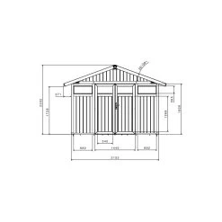 Abri De Jardin En PVC 7,53m² UTILITY Blanc Et Gris Vert Grosfillex + Kit Ancrage Offert -Jardin Fournitures Rabais abri de jardin en pvc 753m utility blanc et gris vert grosfillex 2