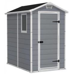 Abri De Jardin En Résine 2,5m² Premium 46 S Gris Clair + Plancher - Keter -Jardin Fournitures Rabais abri de jardin en resine 25m premium 46 s gris clair plancher keter 2