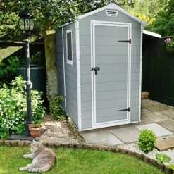 Abri De Jardin En Résine 2,5m² Premium 46 S Gris Clair + Plancher - Keter -Jardin Fournitures Rabais abri de jardin en resine 25m premium 46 s gris clair plancher keter 3