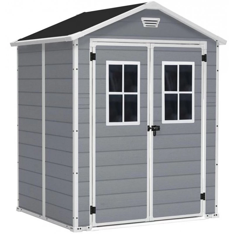 Abri De Jardin En Résine 2,8m² Gris Clair Premium 65 DPF + Plancher Keter 2 Abri De Jardin En Résine 2,8m² Gris Clair Premium 65 DPF + Plancher Keter – Image 2