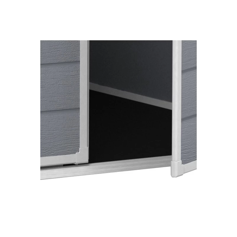 Abri De Jardin En Résine 2,8m² Gris Clair Premium 65 DPF + Plancher Keter 4 Abri De Jardin En Résine 2,8m² Gris Clair Premium 65 DPF + Plancher Keter – Image 4