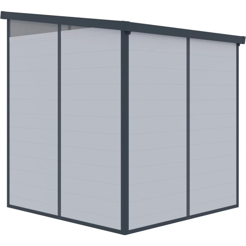 Abri De Jardin En Résine 3,24m² Gris Clair Toit Monopente Skylight + Plancher - Jobu 4 Abri De Jardin En Résine 3,24m² Gris Clair Toit Monopente Skylight + Plancher - Jobu – Image 4