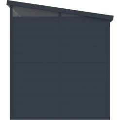 Abri De Jardin En Résine 4,10m² Anthracite Toit Monopente Skylight + Plancher - Jobu -Jardin Fournitures Rabais abri de jardin en resine 410m anthracite toit monopente skylight plancher jobu 4