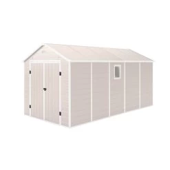 Abri De Jardin En Résine Beige 11m² + Kit De Fondation - JOBU
