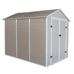 Abri De Jardin En Résine Beige 5,32m² + Kit De Fondation - JOBU