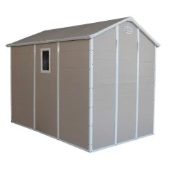 Abri De Jardin En Résine Beige 5,32m² + Kit De Fondation - JOBU -Jardin Fournitures Rabais abri de jardin en resine beige 532m kit de fondation jobu 3