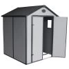Abri De Jardin En Résine Gris 3,65m² + Kit De Fondation - JOBU