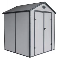 Abri De Jardin En Résine Gris 3,65m² + Kit De Fondation - JOBU -Jardin Fournitures Rabais abri de jardin en resine gris 365m kit de fondation jobu 2